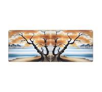 YYHWHJDE Tree At The Water'S Edge - Alfombrilla de mouse extra grande con patrón de borde para computadora, oficina, teclado antideslizante para juegos, versión gruesa, 12 x 31.5 pulgadas