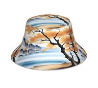 YYHWHJDE Tree at The Water's Edge - Gorro reflectante ligero, transpirable, plegable, para hombres y mujeres, color negro