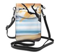 YYHWHJDE Tree at the Water's Edge Picture - Teléfono móvil para mujer con prepucio de cuero, cubierta cruzada, pequeña correa de hombro ajustable