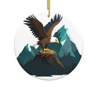 Yyhwhjde Un águila se eleva en su nido de montaña circular decoración supermercado cerámica invierno Navidad fiesta hogar