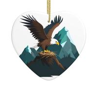YYHWHJDE Un águila se eleva en su nido de montaña, imagen de Navidad, cerámica, amor, colgante, decoración interior, regalo para festivales