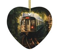 YYHWHJDE Vines at the subway station Picture Christmas Ceramic Love Pendant Decoration Interior Decoration Festival Gift