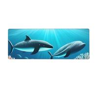 YYHWHJDE Whales Under The Sea Pattern - Alfombrilla de mouse extra grande para computadora, oficina, teclado antideslizante para juegos, versión gruesa, 12 x 31.5 pulgadas