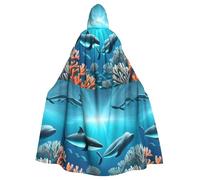 YYHWHJDE Whales under the Sea Picture - Chaqueta larga con capucha para adultos, para Halloween, adecuada para hombres y mujeres