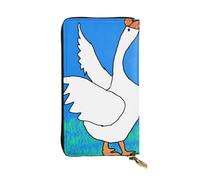 YYHWHJDE White Goose Spread its Wings - Cartera larga de piel de calidad diseñada para niñas y mujeres a la moda, elegante, 19 x 10,5 cm, Black, Talla única