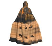 YYHWHJDE Wildlife Hunting Deer Bear Elk Pattern Halloween Adult Hooded Layer for various party and carnival settings