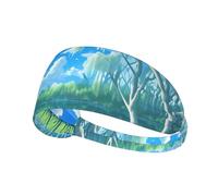 YYHWHJDE Willows on The Waterfront Picture - Diadema deportiva para mujer, a prueba de sudor, banda elástica de verano