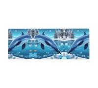 YYHWHJDE Winter The Dolphin Picture - Alfombrilla de mouse extra grande para computadora, oficina, teclado antideslizante para juegos, versión gruesa, 30,5 x 80 cm