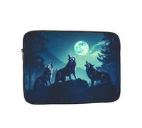 YYHWHJDE Wolf Howling at Full Moon Prints - Funda protectora para portátil de 38.1 cm, a prueba de golpes, para hombres y mujeres, viajes de negocios y uso diario en la oficina