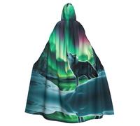 YYHWHJDE Wolves Howl In The Northern Lights - Capa con capucha para Halloween para adultos, ropa para hombre y mujer, juego de rol