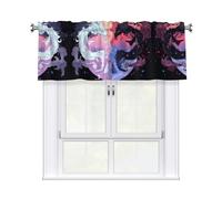 YYHWHJDE Yin Yang - Cortinas cortas con cenefa con estampado de cielo de 137 x 45 cm, cenefa de cortina, cocina, baño, lavandería, estudio, decoración del hogar