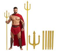 YyiFcg Tridente dorado de 153 cm, tridente de diablo, tridente de diablo, tridente, juguete para disfraz de rey Neptuno, tridente, accesorio para adultos, carnaval, fiesta temática, cosplay (dorado)