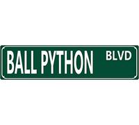 YYIUUK Ball Python BLVD - Letrero de metal vintage con impresión vintage para colgar en el hogar, cocina, patio, oficina, cafetería, cafetería, puerta delantera, decoración de pared, 4 x 16 pulgadas