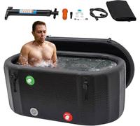 YYJYZH Baño de Hielo, Barril de Hielo, baño de Hielo con Sistema de refrigeración, Pared Aislante de 8 cm, con Tapa, Superficie cepillada, para relajación, Terapia de Agua fría, bañera para Adultos
