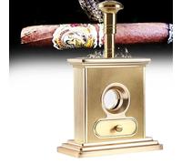 YYJYZH Cortador de cigarros de Guillotina de Mesa con cajón para Recortes Cortador de cigarros Superior Brillante Negro con Oro