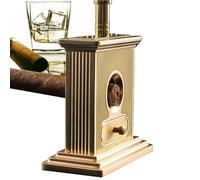 YYJYZH Cortador de Tijeras para cigarros, Tijeras de Corte Recto de Doble Hoja de Guillotina de Acero Inoxidable (Oro) con Estuche de Cuero Accesorios para cigarros para cigarros