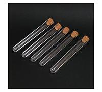 YYJzsw 100 Unids/lote 12x100mm Tubo De Ensayo De Plástico Transparente De Laboratorio Vial De Tubo De Fondo Redondo Con Corcho