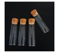 YYJzsw 6 Unids/lote 30x100mm Tubo De Ensayo De Vidrio Con Fondo Plano De Corcho Transparente Laboratorio Vacío Perfumado