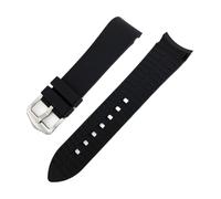 YYJzsw Correa de silicona suave de 18mm, 20mm, 22mm, 24mm, banda de goma de arco de codo Universal, pulsera de repuesto impermeable deportiva, accesorios for reloj(Black,22mm)