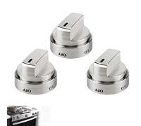 YYKDDP Perillas de Repuesto Universales para Cocina, Mandos para Horno y Placa de Gas (6mm), Pomos de Control de Estufa en Metal Plateado, Compatible con Ariston, Hotpoint