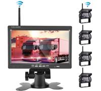 YYKJ Cámara de Marcha Atrás con Monitor LCD de 7 ", Cámara de Visión Trasera Impermeable de Gran Angular de 120 °, Cámara Trasera Inalámbrica para Camión/Remolque/Autobús/Furgoneta/Agricultura