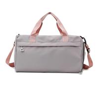 YYKSYDPT Bolsa de deporte unisex con compartimento para zapatos y bolsillo para mojado, bolsa de fin de semana para natación, yoga, bolsa de viaje para maleta, gris y rosa, minimalismo