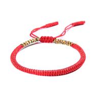 YYKSYDPT Pulsera hecha a mano, pulsera de la suerte para hombre y mujer, pulsera tibetana budista, regalo de amistad y budista, longitud ajustable, talla única