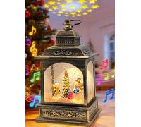 YYKY Globos de Nieve Navideños Musicales Escena muñeco de Nieve,Linternas Navideñas Giratorias Luminoso con Pilas USB y 3AA,Temporizador,8Canciones Globo de Nieve LED Decoraciones Navideñas Vintage