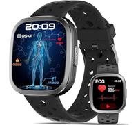 YYKY Reloj Inteligente Hombre con ECG+HRV/Tensιón Arterιαl/Ácιdo Úrιco/Lípιdos, 1.72'' Reloj Medidor con 24/7 Pulsometro/Temperatura Corporal/Sueño, Bluetooth Llamadas/SOS, Correa Transpirable