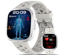 YYKY Reloj Inteligente Hombre Mujer con ECG+HRV/Tensιón Arterιαl/Ácιdo Úrιco/Lípιdos, 1.72'' Reloj Medidor con 24/7 Pulsometro/Temperatura Corporal/Sueño, Bluetooth Llamadas/SOS, Correa Transpirable
