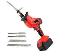 YYLHJW Kit de Sierra Alternativa inalámbrica con una Sola Mano, Sierra Alternativa con 4 Hojas de Sierra para Madera y Metal, árboles, Corte de PVC rápido (Battery)