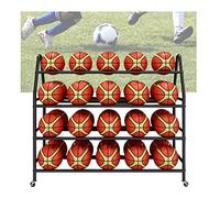 YYLMKMFC Estantes de Baloncesto con 4 Niveles, Soporte de Almacenamiento de Bolas de Gran Capacidad for Pelotas de Baloncesto, balones de fútbol, Voleibol(Black,123CM)