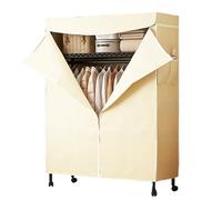YYLMKMFC-YG Armario portátil for Ropa con Organizador de Almacenamiento de Cubierta | Estructura de Acero de fácil Montaje, Perchero móvil for Ropa(Beige)