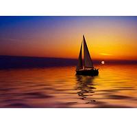 YYLPLLE Rompecabezas para Adultos 1000 Tabletssunset Sailing Stacking Plugging Juguetes Juegos para La Decoración De La Pared del Hogar Regalo 50X75Cm