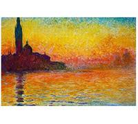 YYLPLLE San Giorgio Maggiore At Dusk Claude Monet Rompecabezas 1000 Piezas Juego De Rompecabezas Obra De Arte para Adultos Adolescentes Niños 50X75Cm
