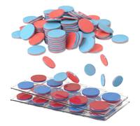 YYMT 100 fichas de conteo reversibles rojas y azules de plástico de 2,5 cm, accesorios de matemáticas para profesores y clases, material de demostración para enseñanza de matemáticas