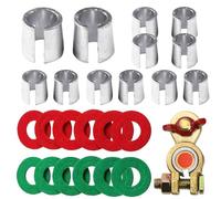 YYMT 6 pares de fundas de terminal de batería y arandelas anticorrosión, adaptador de terminal de batería positivo y negativo para coche, convertidor de poste automotriz, adaptadores de cátodo de