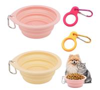 YYMT Paquete de 2 cuencos plegables para perros, cuencos portátiles de silicona para alimentos y agua para perros y gatos, sin BPA y aptos para lavavajillas, plato plegable para alimentación de