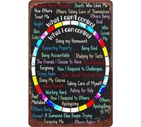 YYN Póster de metal con texto en inglés "What I Can Control What I Can'T Control" para decoración de pared, retro, letrero de metal, cartel de metal, decoración de pared para el hogar, cocina, garaje