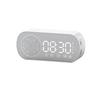 YYNLIN Pantalla HD, Radio FM, Recargable, Bluetooth, Despertador Digital, Altavoz inalámbrico, Pantalla Grande, ABS, portátil for Dormitorio cuicui(Color:Bianco)