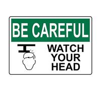 YYone BE Careful Watch Your Head OSHA Garage Decor Safety Sign Caution Warning Sign Tin Metal Decor Sign 8x12