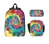 Yyoretp 3 mochilas ajustables versátiles de gran capacidad con estampado de oso de Acción de Gracias y estuche para lápices
