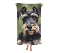 Yyoretp Adorable toalla de playa ligera de microfibra con estampado de schnauzer, súper absorbente, suave, toalla de baño para piscina
