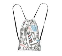 Yyoretp Barber Shop - Mochila de cordón con estampado de estilo monocromático, bolsa de almacenamiento para deportes, playa, natación, gimnasio, viajes.