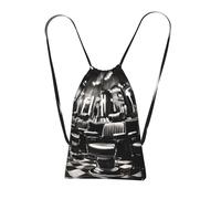 Yyoretp Barber Shop - Mochila de cordón con estampado de estilo monocromático, bolsa de almacenamiento para deportes, playa, natación, gimnasio, viajes.