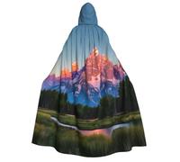 Yyoretp Batas unisex con capucha para adultos con estampado del Parque Nacional del Gran Tetón para Halloween, cosplay, disfraces de vampiro de la muerte
