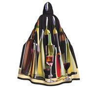 Yyoretp Batas unisex para adultos, copas de cóctel y botellas de vino, capa con capucha para Halloween, disfraz de vampiro de la muerte