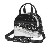 Yyoretp Bolsa de almuerzo portátil con aislamiento de teclas de piano con notas musicales con correas ajustables, bolsa de almuerzo reutilizable