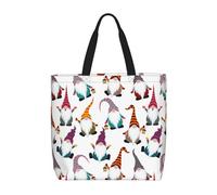 Yyoretp Bolsa de mano de gran capacidad con estampado de gnomos de Navidad, bolsa de hombro reutilizable para compras