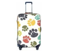 Yyoretp Bonita funda elástica para equipaje con estampado de huellas de perro, funda de protección para maleta con cremallera que se adapta a 45,7 a 81,3 cm., White, S